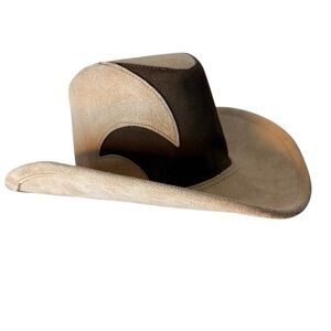 LIFE LEATHERCRAFT Men’s Suede Cowboy Hat Cream Brown Curved Brim Canada Large